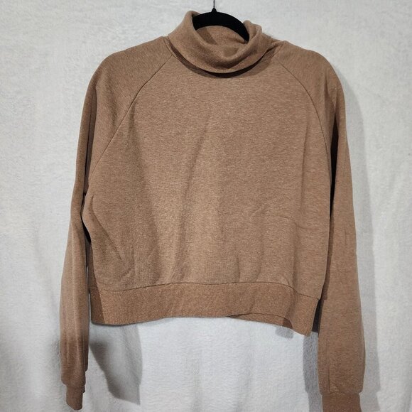 Primark Tops - Long Sleeve Cropped Turtleneck Sweatshirt Light Academia